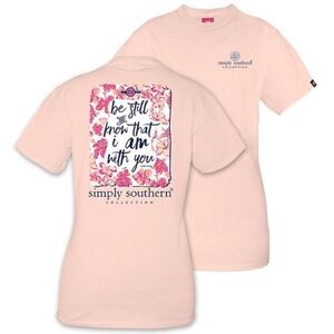 Simply Southern Women’s ' Light Pink Floral Tee